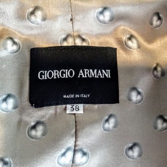 Giorgio Armani Double Breasted Leather Button Blazer - Picture 6 of 8